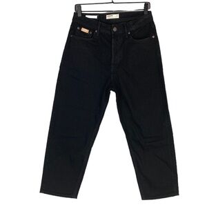 Jack & Jones black loose crop jean